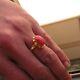 Coral Original Natural Heart Ring Silver Gold Made In Italy Handmade