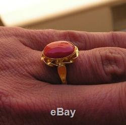 Coral Original Natural Heart Ring Silver Gold Made In Italy Handmade