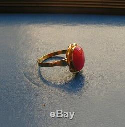 Coral Original Natural Heart Ring Silver Gold Made In Italy Handmade