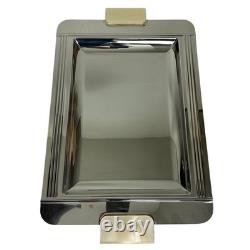 Couzon Sterling Silver Serving Tray Greco Peach Large Vintage Made In France