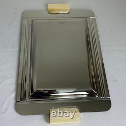 Couzon Sterling Silver Serving Tray Greco Peach Large Vintage Made In France