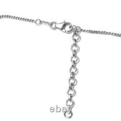 Ct 3.3 Sterling Silver Made with Finest Cubic Zirconia Cluster Necklace Size 18