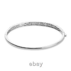 Ct 5.8 Sterling Silver Cuff Bangle Bracelet Made with Finest Cubic Zirconia 8