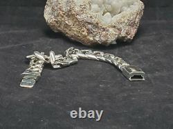 Cuban link, 925 STERLING SILVER, hand made, over 80 gr, box lock, biker bracelet #2