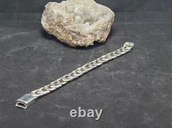 Cuban link, 925 STERLING SILVER, hand made, over 80 gr, box lock, biker bracelet #2