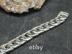 Cuban link, 925 STERLING SILVER, hand made, over 80 gr, box lock, biker bracelet #2