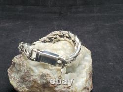 Cuban link, 925 STERLING SILVER, hand made, over 80 gr, box lock, biker bracelet #2