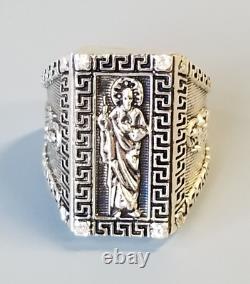 Custom Hand Made Sterling Silver 925 Saint St. Jude Judas Thaddaeus Ring Mexican