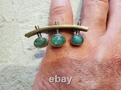 Custom Made Emerald Oxidized Sterling Silver 8.5 11.5 Grams