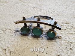 Custom Made Emerald Oxidized Sterling Silver 8.5 11.5 Grams