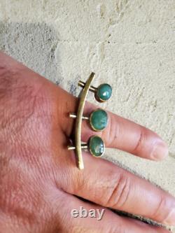 Custom Made Emerald Oxidized Sterling Silver 8.5 11.5 Grams