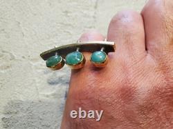 Custom Made Emerald Oxidized Sterling Silver 8.5 11.5 Grams