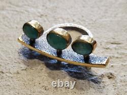 Custom Made Emerald Oxidized Sterling Silver 8.5 11.5 Grams