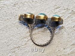 Custom Made Emerald Oxidized Sterling Silver 8.5 11.5 Grams