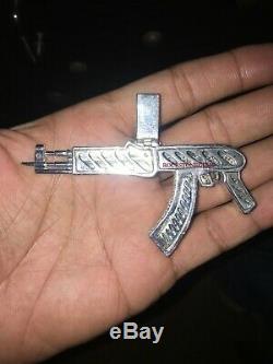 Custom Made GUN 925 Solid Sterling Silver Pendant