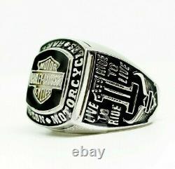 Custom Made Harley Davidson 925 solid silver Men's Biker Rider Gift ring
