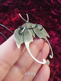 Custom Made Oxidized Sterling Silver Woodland Moth Pendant/Necklace 18