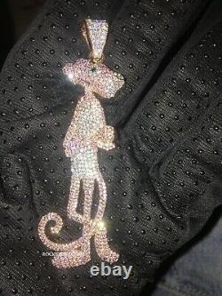 Custom Made Pink Panther 925 Solid Sterling Silver Pendant