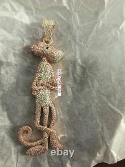 Custom Made Pink Panther 925 Solid Sterling Silver Pendant