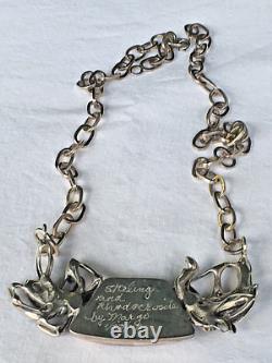 Custom Made Sterling Silver And Rhodochrosite Statment Necklace By Margo