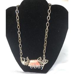 Custom Made Sterling Silver And Rhodochrosite Statment Necklace By Margo 925