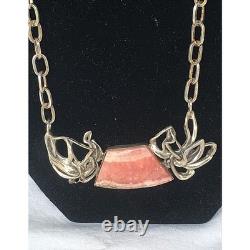 Custom Made Sterling Silver And Rhodochrosite Statment Necklace By Margo 925