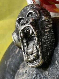 Custom Made Sterling Silver Gorilla Wearing Head Phone Pendent 39.5 Grams