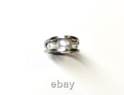 Custom Made Sterling Silver Natural Pearl Ring Size 6