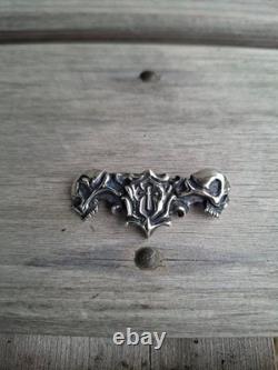 Custom-Made Sterling Silver Skull Pin, Chrome Hearts Gabor Deal Leather Loud