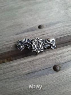 Custom-Made Sterling Silver Skull Pin, Chrome Hearts Gabor Deal Leather Loud