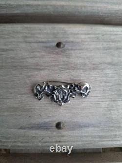Custom-Made Sterling Silver Skull Pin, Chrome Hearts Gabor Deal Leather Loud