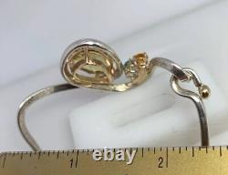 Custom Made Sterling Silver and Gold Quartz Bracelet and Pendant