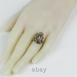 Custom Made Sterling Silver and Natural Gold Nugget Cala Lily Ring Size 5.5