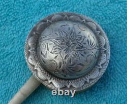 Custom Made Thin Mouth Domed Sterling Silver Conchos Horse Bit
