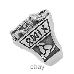 Custom made Men's Viking Odin Ring Sterling Silver 925 Norse God Handcrafted
