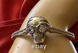 Custom made sterling silver Skull Bracelet