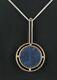 Danish silver pendant designed and made by Arne Johansen and set with Lapis Lazu