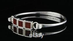 Danish sterling silver bangle designed and made by N. E. From and set with Corneli