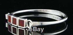 Danish sterling silver bangle designed and made by N. E. From and set with Corneli