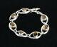 Danish sterling silver bracelet made by N. E. From set with Tiger Eyes