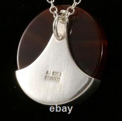 Danish sterling silver pendant designed and made by Arne Johansen with Agate