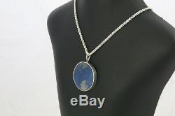 Danish sterling silver pendant set Lapis Lazuli made by Arne Johansen