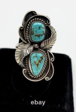 David Reeves Sterling Silver Nugget Turquoise Ring Size 7 Hand Made Signed