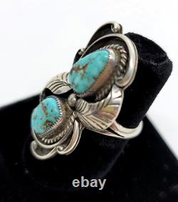 David Reeves Sterling Silver Nugget Turquoise Ring Size 7 Hand Made Signed