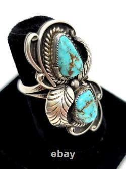 David Reeves Sterling Silver Nugget Turquoise Ring Size 7 Hand Made Signed