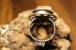 Denise Wallace Hand Made Sterling Silver Fossil Woman In Moon Ring