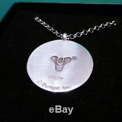 Destiny Iron Banner Pendant Necklace Medallion & Chain Sterling Silver 100 Made