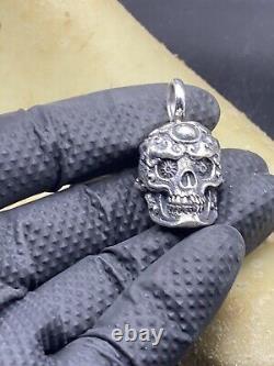 Devil Skull Solid Sterling Silver 64.77 Grams Made By Davidson Design Usa