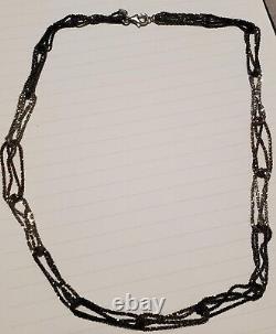 Diamond Cut Ombre Black Sterling Silver Necklace One of a Kind Custom Made PC