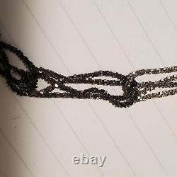 Diamond Cut Ombre Black Sterling Silver Necklace One of a Kind Custom Made PC